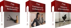 Pack de 3 formations vidéo : vaincre les 4 peurs fondamentales, comment avoir confiance en soi, vaincre la procrastination