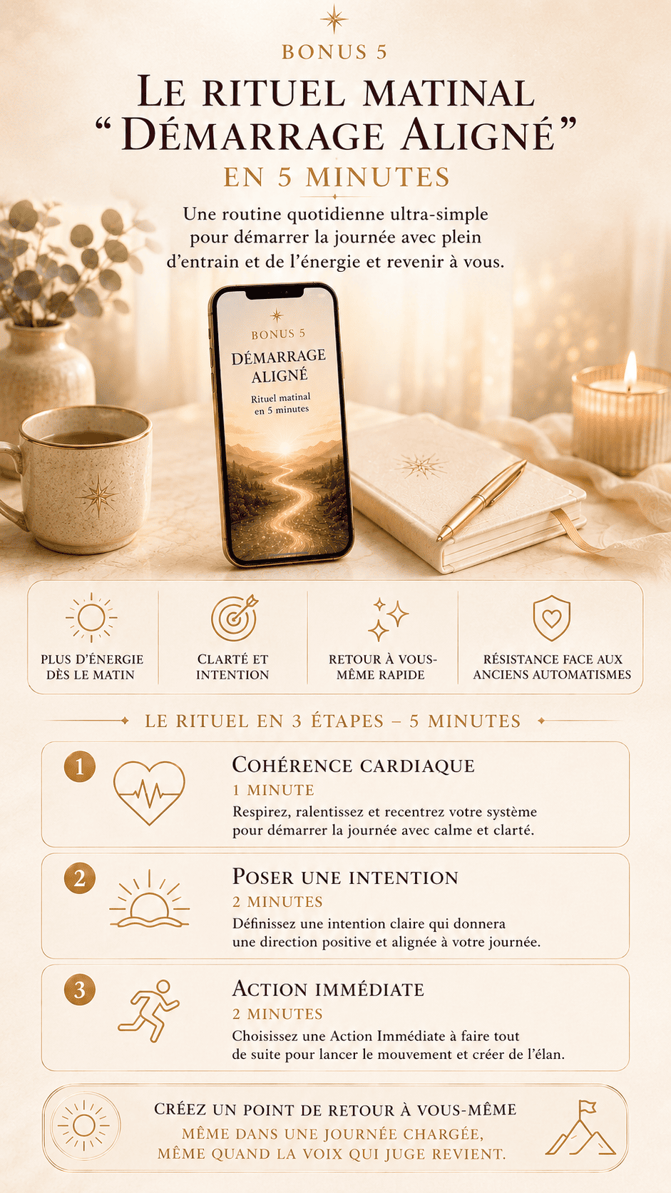 Défi R.E.V.I.E. - Bonus 5 - Le rituel de matin "Démarrage aligné"